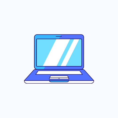 Laptop illustration icon on a light background