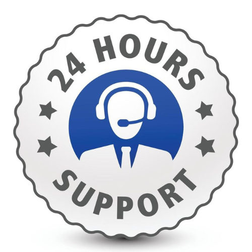24 hours customer support icon representing round the clock assistance