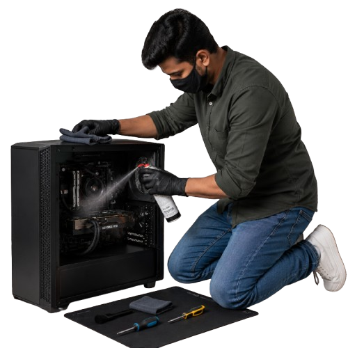 Young Technician Repairing a Desktop Computer