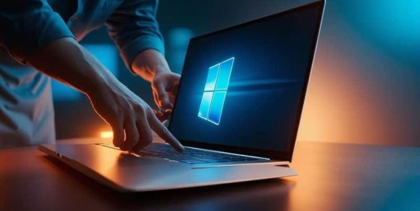 Person using a laptop for work, study and online activities